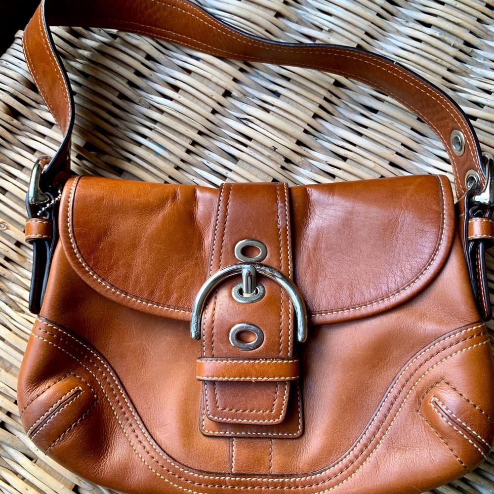 Coach hobo bag rich brown with buckle